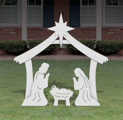 Royaleva Holy Night Outdoor Christmas Nativity Set 4-Piece