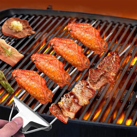 Royaleva 3 Way Grill Skewers for Perfect Kabobs Every Time