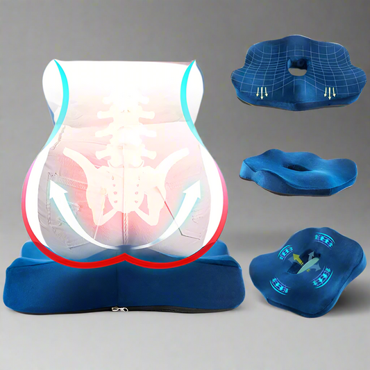 LuxRoyale Versatile Memory Foam Seat Cushion for Lower Back Pain Relief