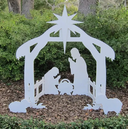 Royaleva Holy Night Outdoor Christmas Nativity Set 4-Piece