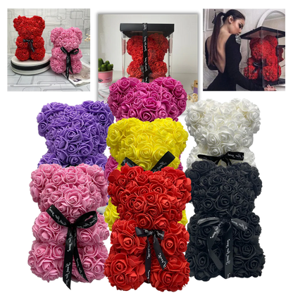 RoyaleGlow Roses Teddy Bear - Colorful Plush Gift 25cm