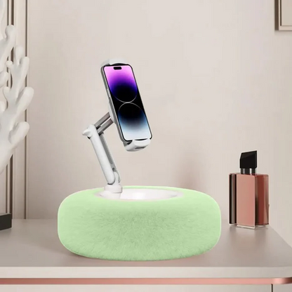 RoyaleGlow Fuzzy Tablet & Phone Pillow Stand – Multi-Angle Phone Holder for Bed, Car, and Couch