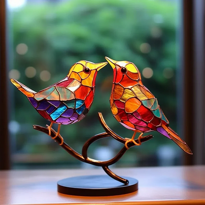 Luxora Colorful Birds on Branch Desktop Ornaments Decor