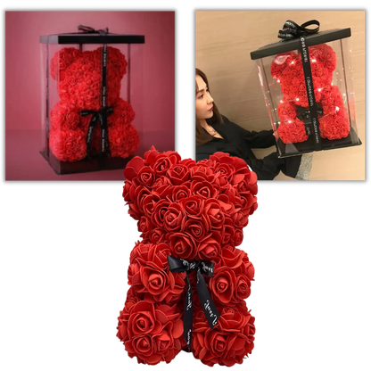 RoyaleGlow Roses Teddy Bear - Colorful Plush Gift 25cm