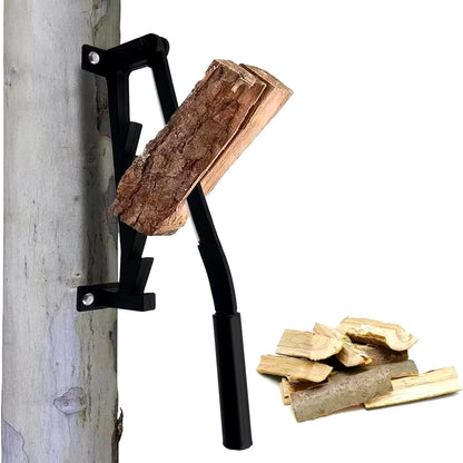 Hanging Carbon Steel Firewood Chopping Machine - Portable Wall Mounted Wood Kindling Splitter