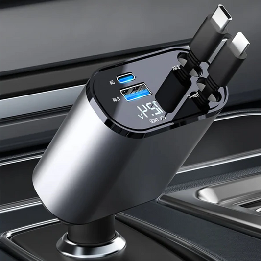 Luxora 4 In 1 Retractable Car Charger For All Devices