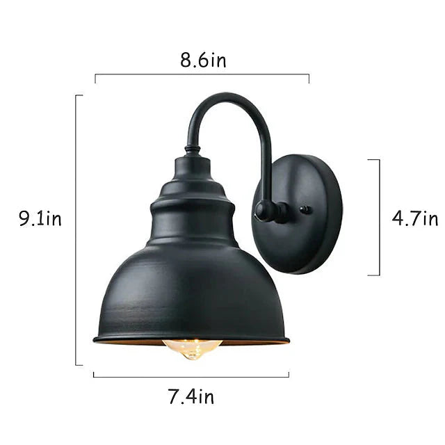 Luxora Vintage Retro Metal Wall Light - IP65 Waterproof Outdoor Sconce