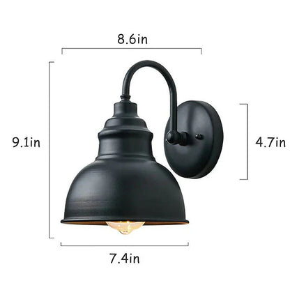 Luxora Vintage Retro Metal Wall Light - IP65 Waterproof Outdoor Sconce
