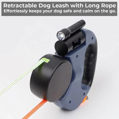Furora Dual Dog Leash with Flashlight & Waste Bag Holder – Tangle-Free Walking for Two Dogs