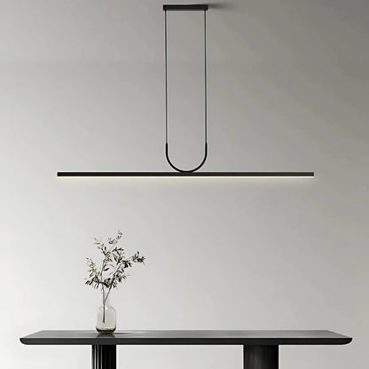 RoyaleGlow Modern Minimalist Linear LED Pendant Light- Adjustable Dining Room Chandelier