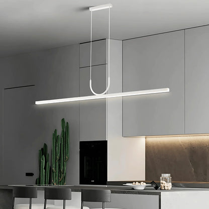 RoyaleGlow Modern Minimalist Linear LED Pendant Light- Adjustable Dining Room Chandelier