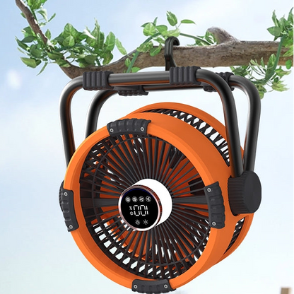 RoyaleGlow Portable Camping Fan with LED Light, 20000mAh Battery & Remote Control