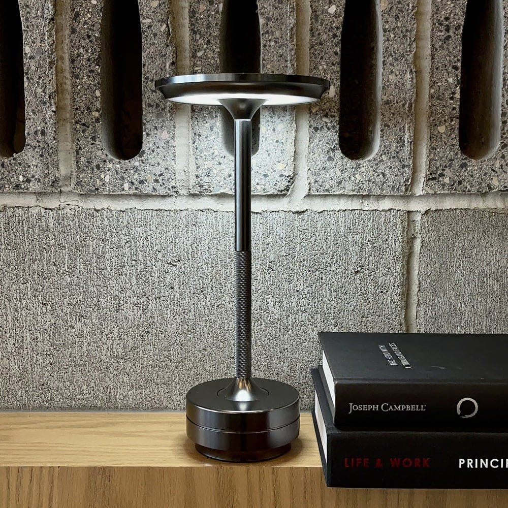 Luxlive Cordless Ambient Table Lamp - Metallic, Waterproof, Adjustable Brightness - Gold