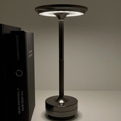 Luxlive Cordless Ambient Table Lamp - Metallic, Waterproof, Adjustable Brightness - Gold