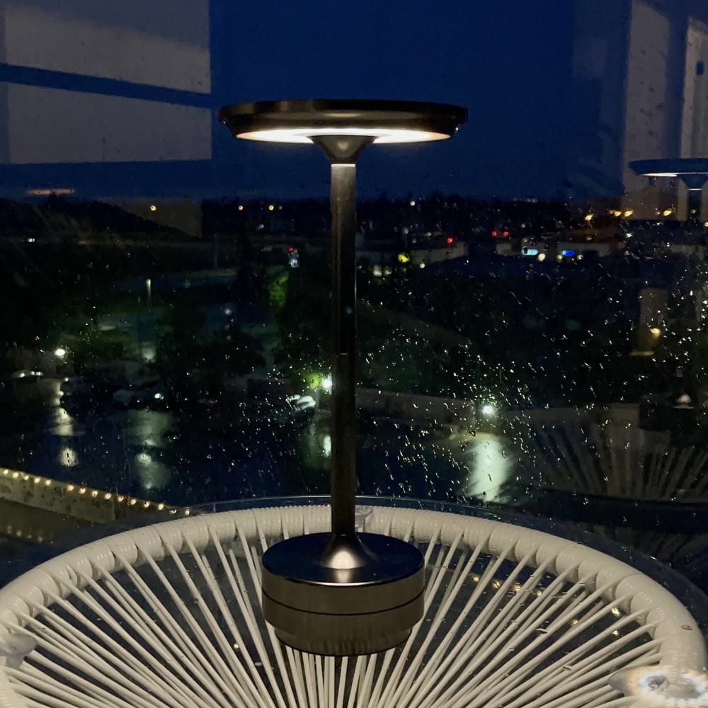 Luxlive Cordless Ambient Table Lamp - Metallic, Waterproof, Adjustable Brightness - Gold