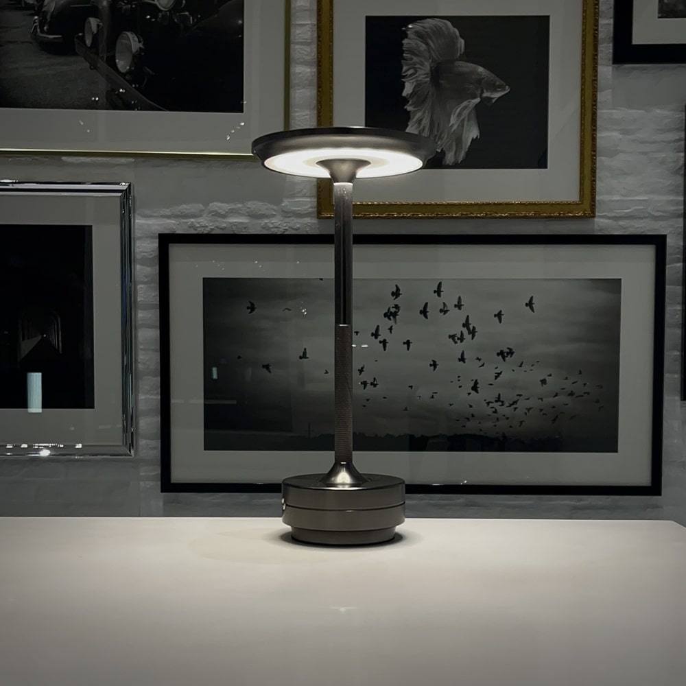 Luxlive Cordless Ambient Table Lamp - Metallic, Waterproof, Adjustable Brightness - Gold
