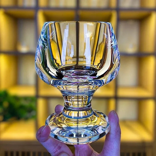Luxora Vintage Clear Quartz Cocktail Glass for Wellness