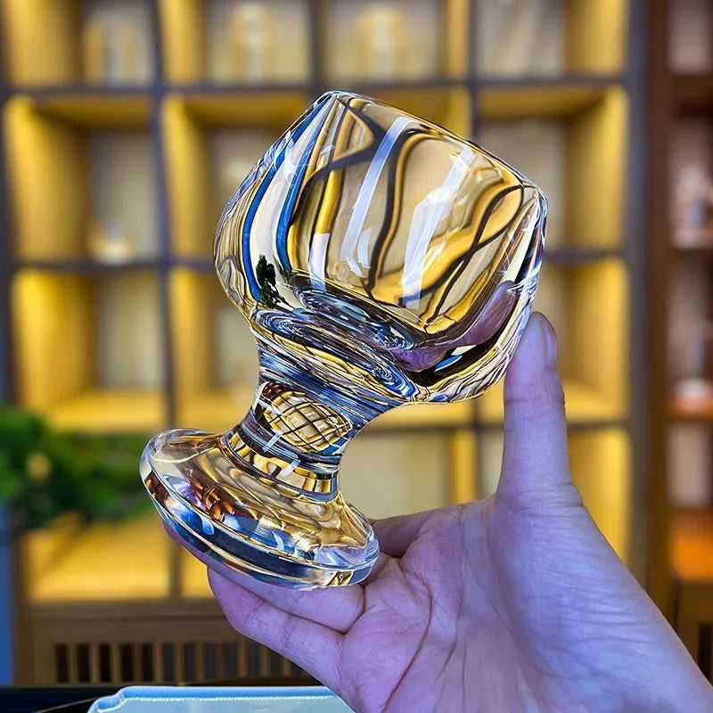 Luxora Vintage Clear Quartz Cocktail Glass for Wellness