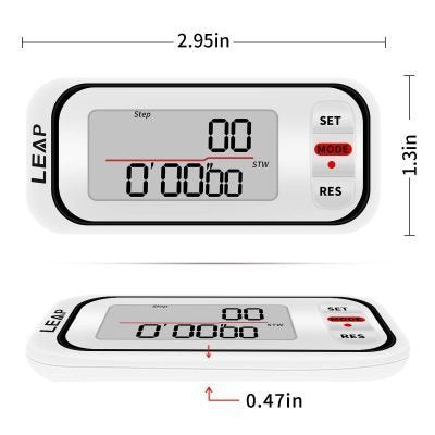 Luxora Walking 3D Pedometer with Clip and Strap Plus 30 Days Memory Accurate Step Counter