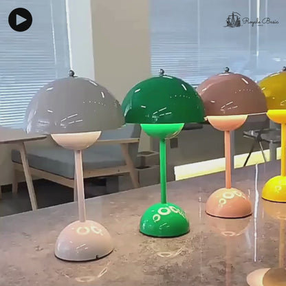 Cordless Mushroom Modern Table Lamp – Dimmable LED with 3 Color Modes for Ambient Lighting
