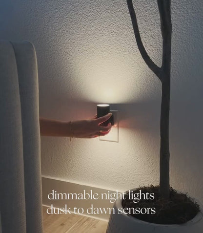 Dimmable Plug-In Night Light with Motion Sensor - LED Light for Bedrooms, Hallways, and Stairs