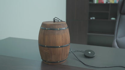 Royaleva Rustic Wooden Pendant Light – Vintage Wine Barrel Hanging Lamp