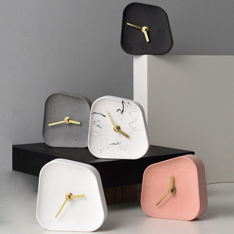 RoyaleGlow Any Time Cement Desk Clock - Modern Retro Charm