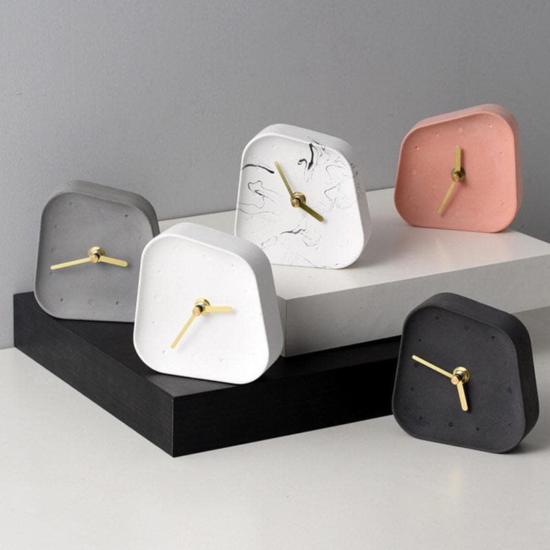 RoyaleGlow Any Time Cement Desk Clock - Modern Retro Charm