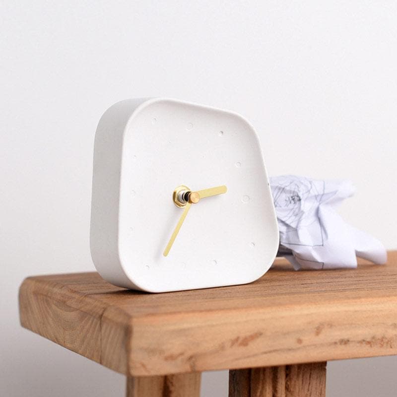 RoyaleGlow Any Time Cement Desk Clock - Modern Retro Charm