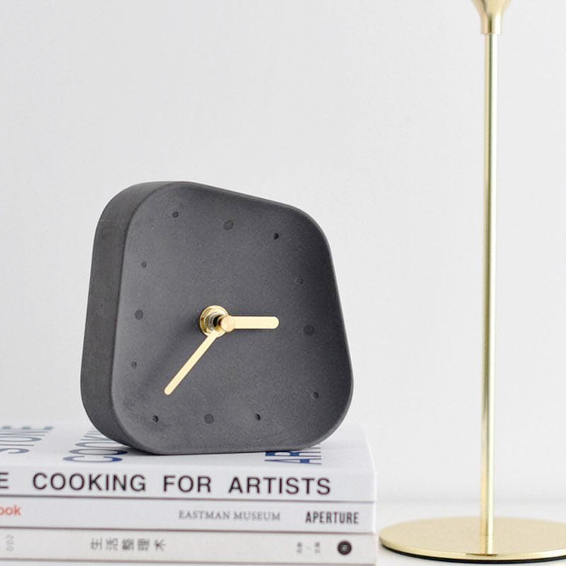 RoyaleGlow Any Time Cement Desk Clock - Modern Retro Charm