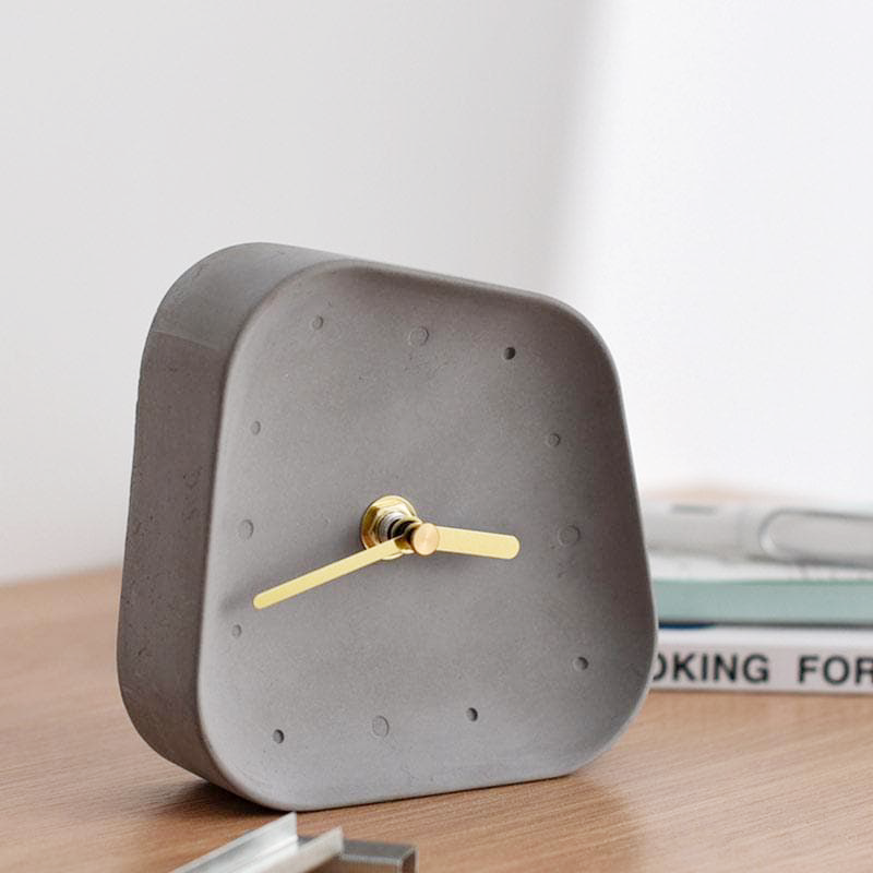 RoyaleGlow Any Time Cement Desk Clock - Modern Retro Charm
