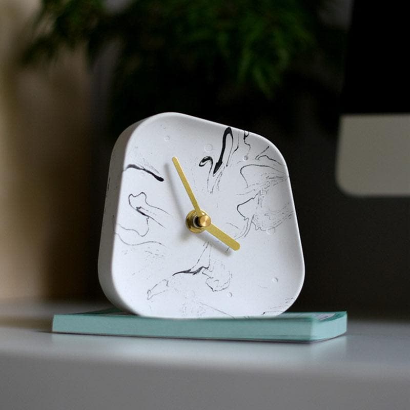 RoyaleGlow Any Time Cement Desk Clock - Modern Retro Charm