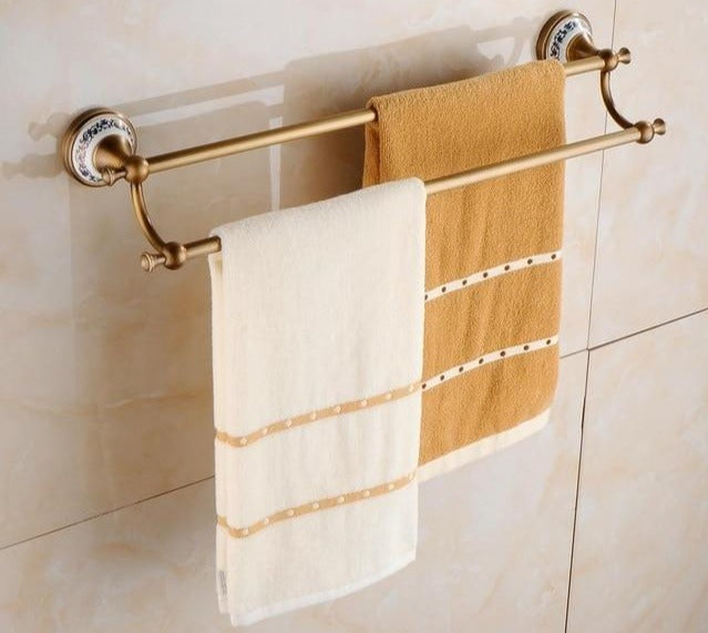 Royaleva Antique Brass Bathroom Hardware Set Essentials