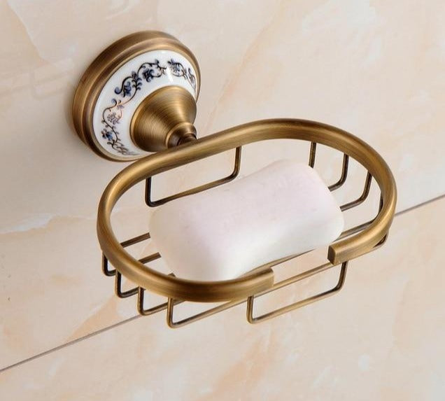 Royaleva Antique Brass Bathroom Hardware Set Essentials