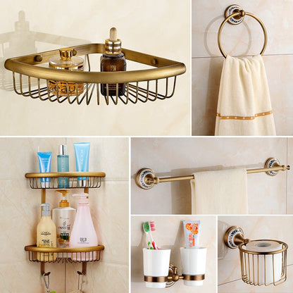 Royaleva Antique Brass Bathroom Hardware Set Essentials