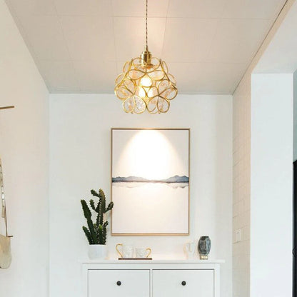 LuxRoyale Cherry Blossom Glass Pendant Lamp for Nordic Floral Living Room