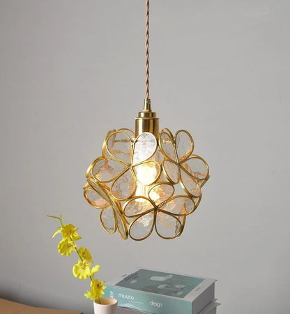 LuxRoyale Cherry Blossom Glass Pendant Lamp for Nordic Floral Living Room