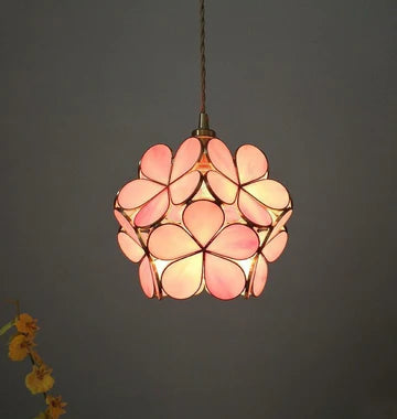 LuxRoyale Cherry Blossom Glass Pendant Lamp for Nordic Floral Living Room