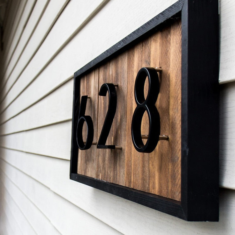 Royelux Modern House Numbers - Anti-Rust Zinc Alloy, Black Finish, 5" Tall - 0
