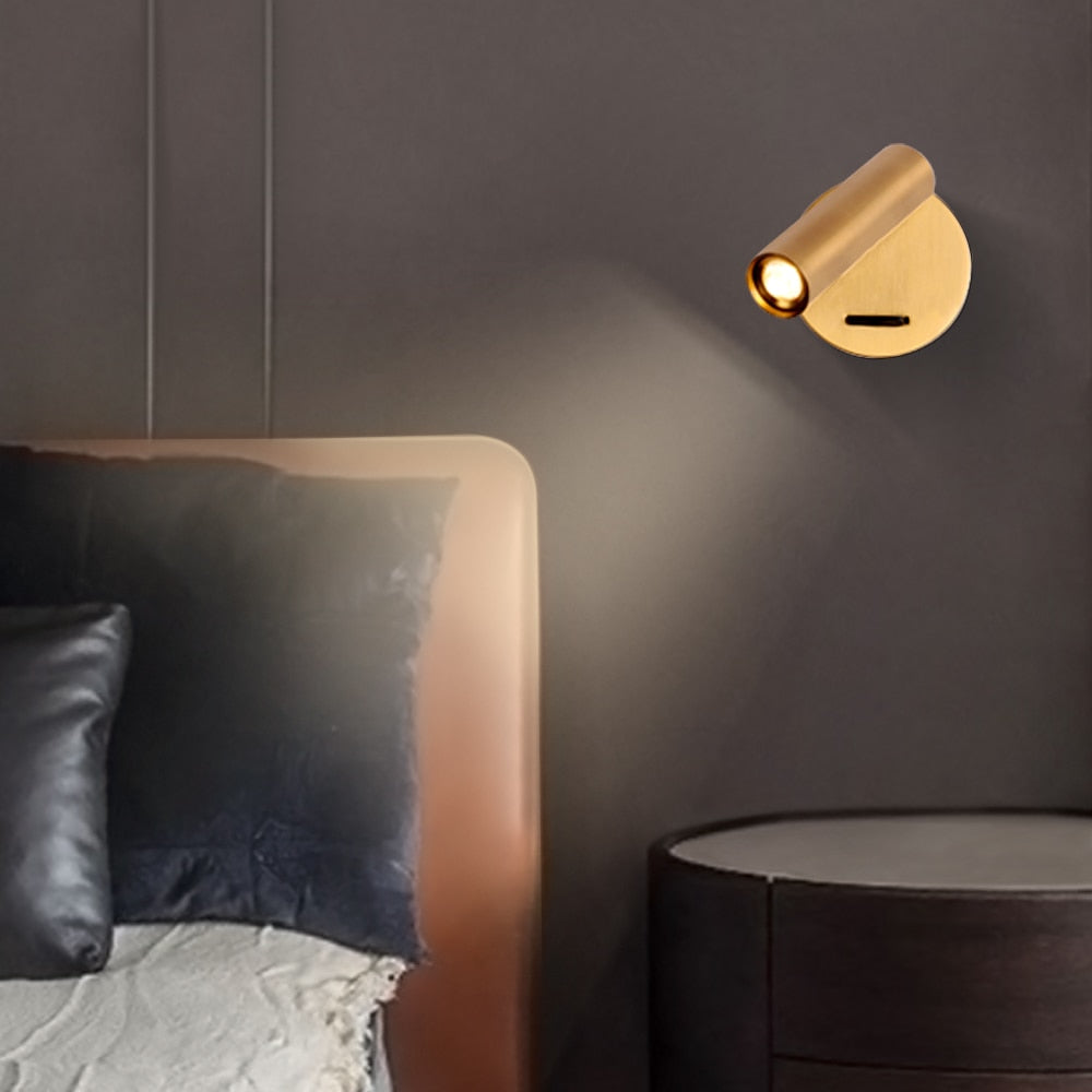 Rayvia 350° Mounted Bedside LED Wall Light for Reading
