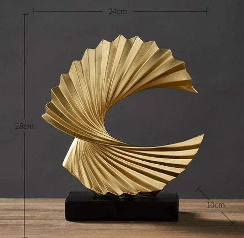 RoyaleGlow Modern Abstract Gold Sculpture for Home Decor - Elegant Resin Art Figurine
