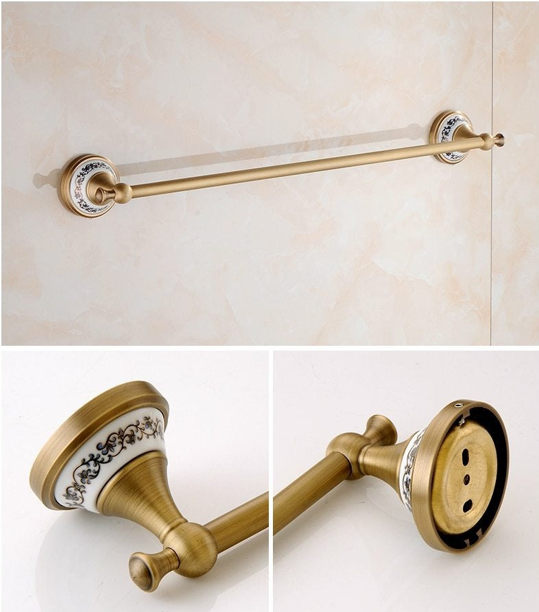 Royaleva Antique Brass Bathroom Hardware Set Essentials