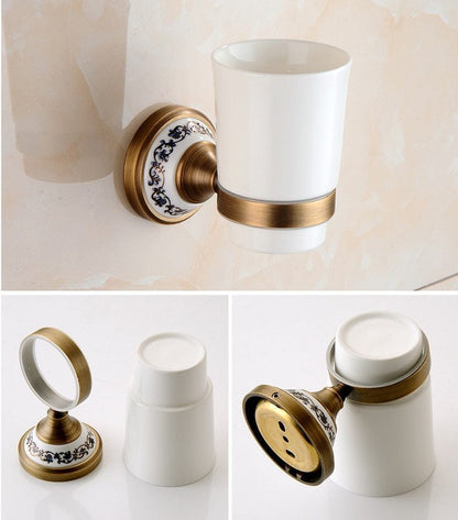 Royaleva Antique Brass Bathroom Hardware Set Essentials