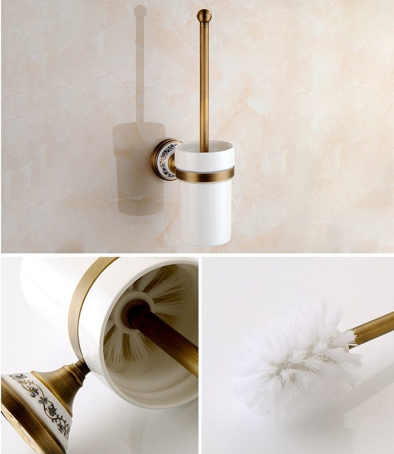Royaleva Antique Brass Bathroom Hardware Set Essentials