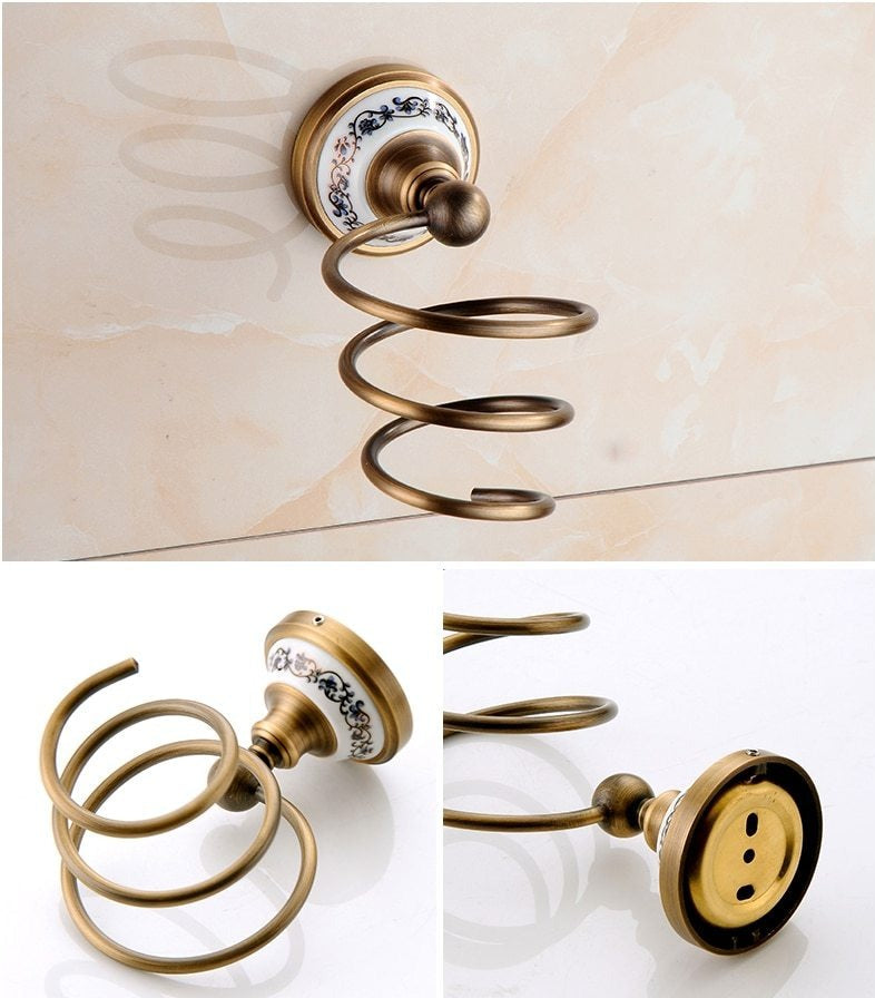 Royaleva Antique Brass Bathroom Hardware Set Essentials