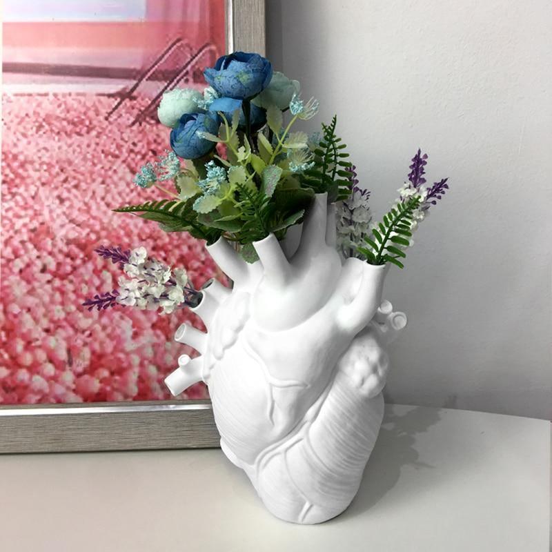 Royaleva Anatomical Heart Ceramic Vase for Home Decor