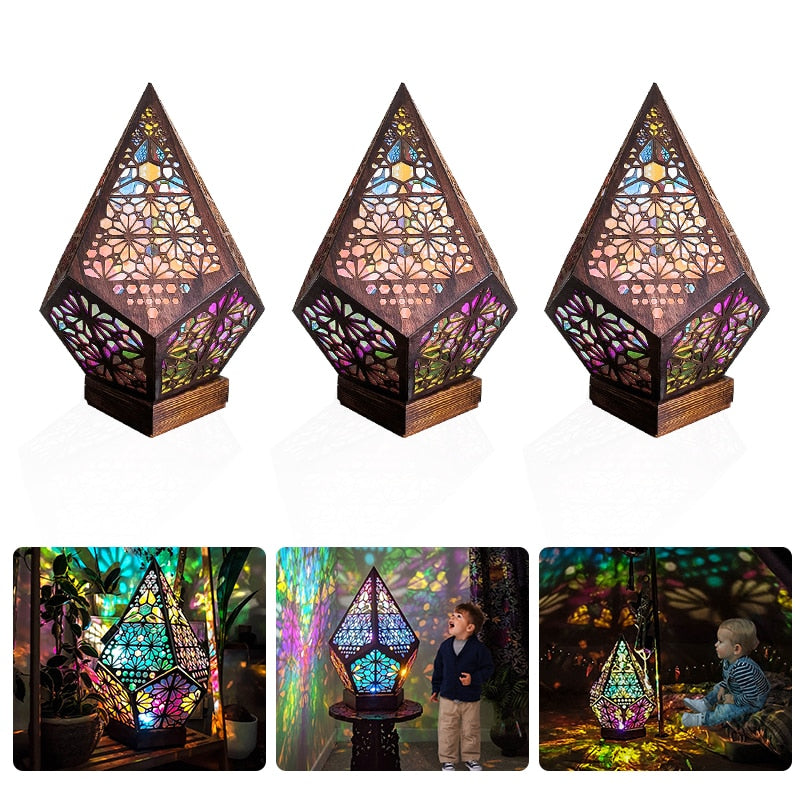 Royallure Bohemian Projection Lamp - Colorful Night Light for Unique Decor - Default Title