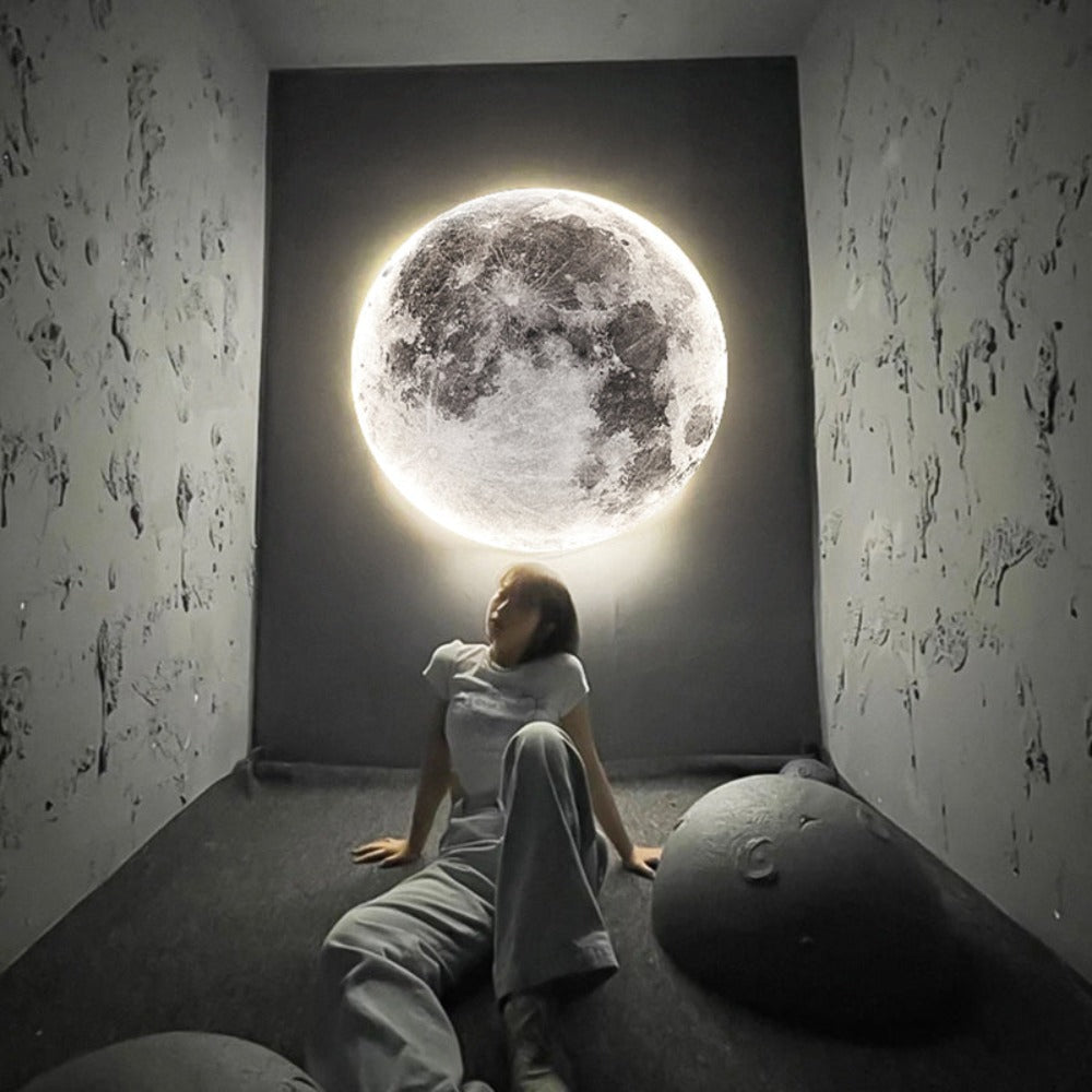 Royallure 3D LED Moon & Earth Ceiling or Wall Lamp - Moon 80CM / Cool white No remote
