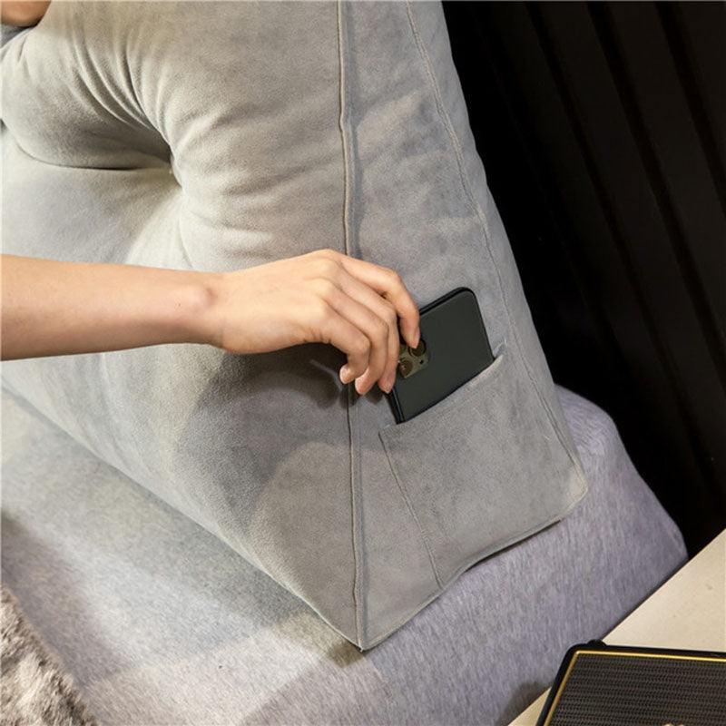 RoyaleGlow Luxury Wedge Pillow - Ergonomic Support for Bed & Sofa - Gray / Small - 100x50x20cm