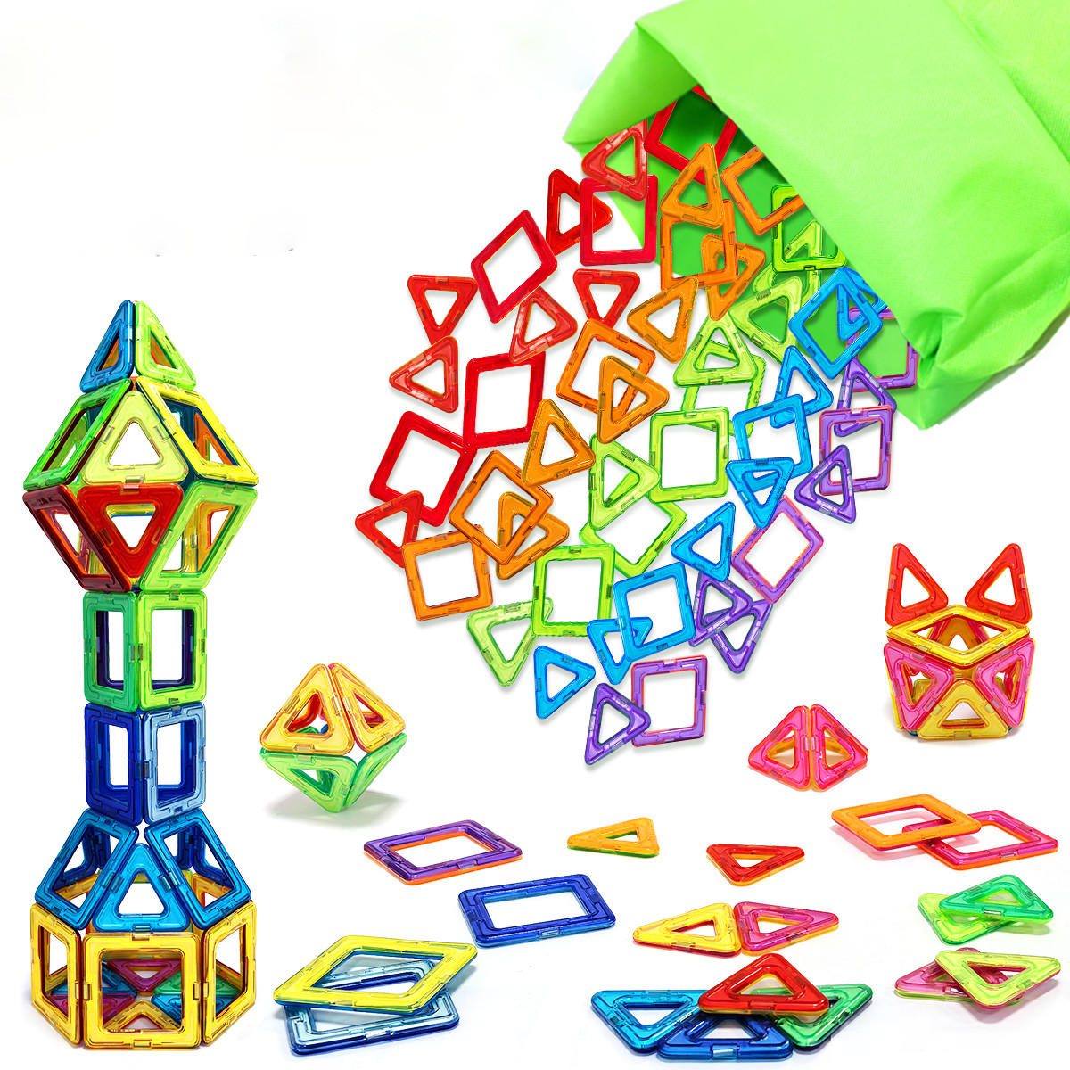 Luxora Magnetic Toy Building Blocks 100-Piece STEM Set